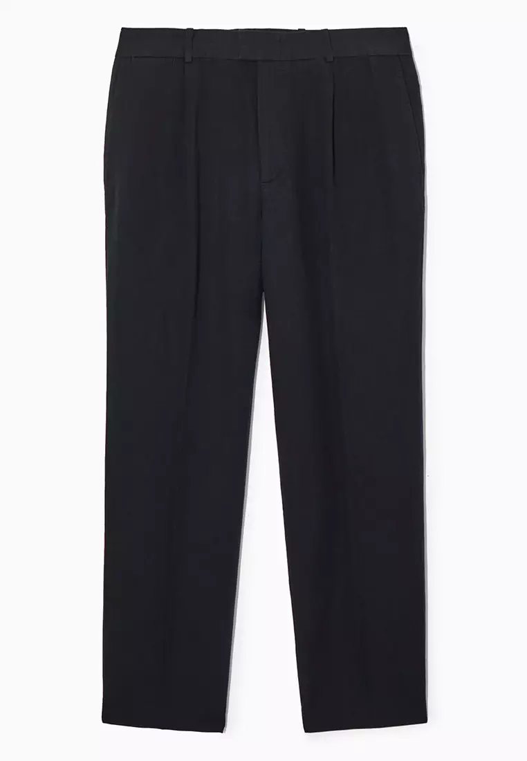 COS Pleated Straight-Leg Linen-Blend Trousers 2024 | Buy COS Online ...