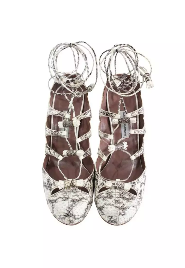 Tabitha Simmons Pre Loved TABITHA SIMMONS Water Snake Skin Wedges