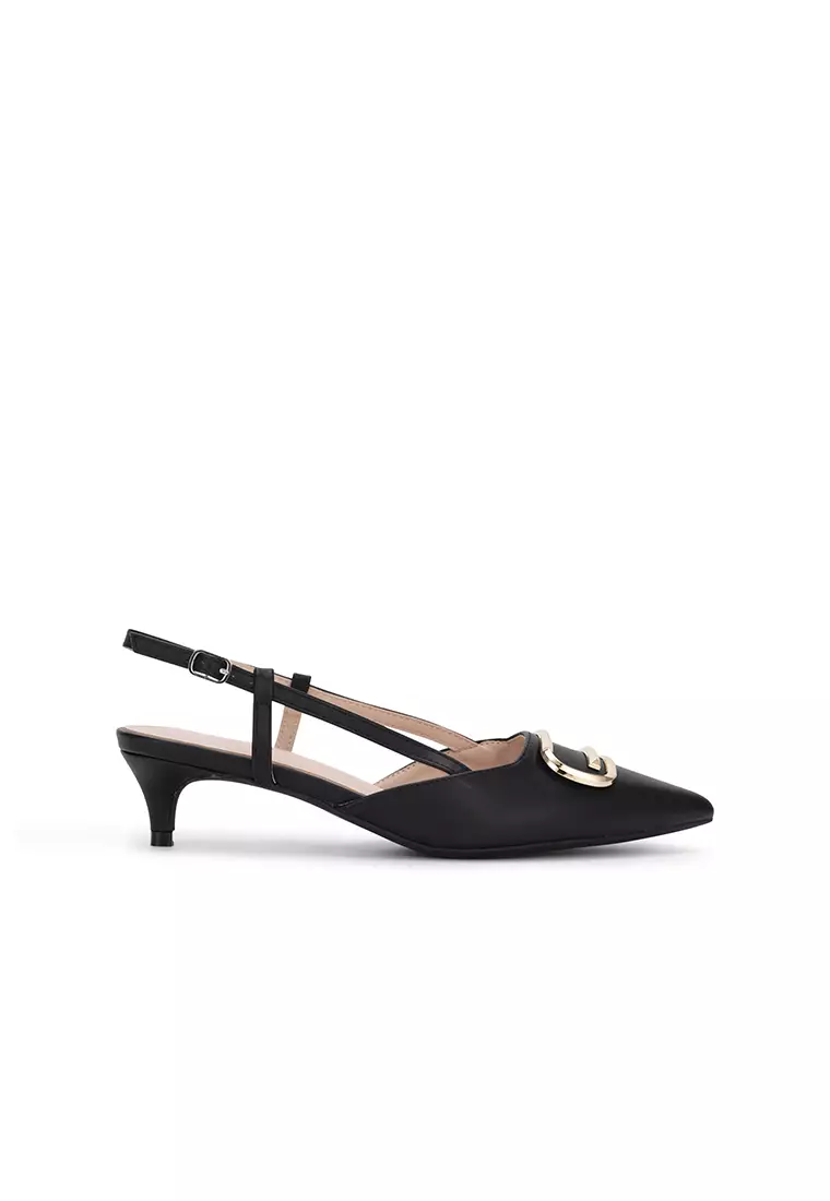 Discount on Nose  shoes - SKU: Buckled Kitten Heel Pump