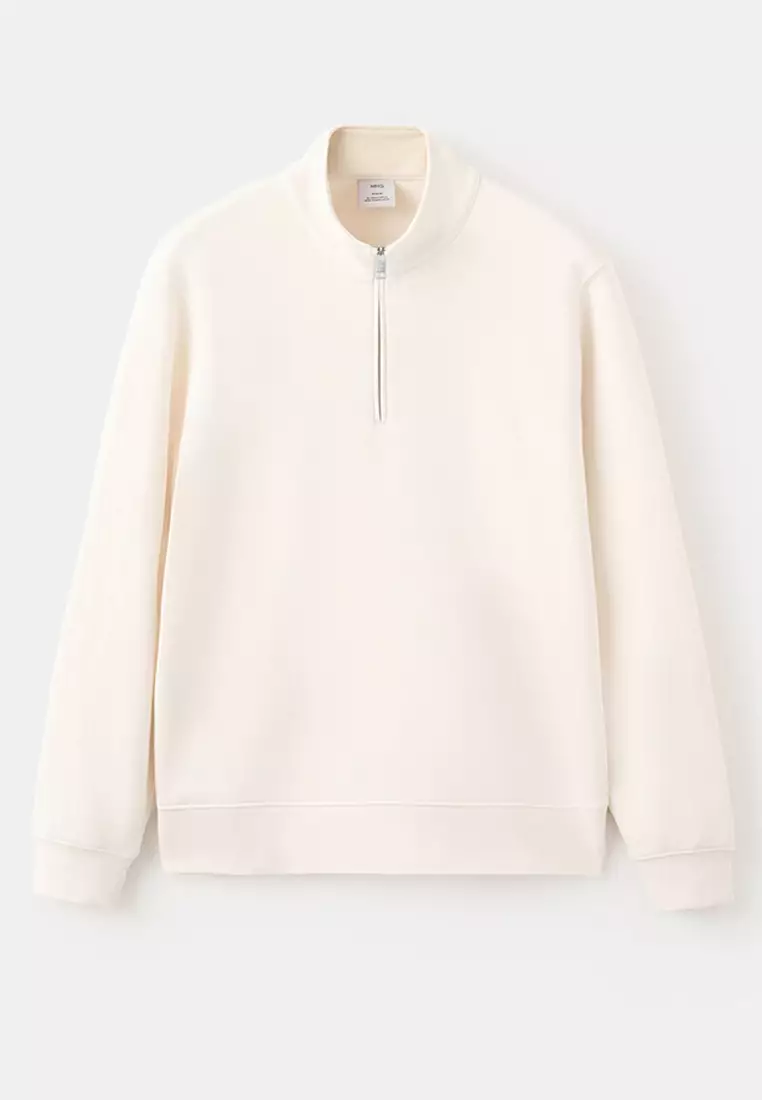 100% Cotton Zip-Neck Sweatshirt