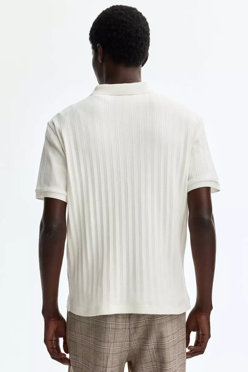 Slim Fit Textured jersey polo shirt