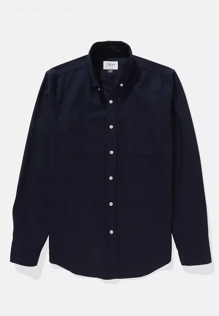 Button Down Solid Oxford W Eagle Shirt