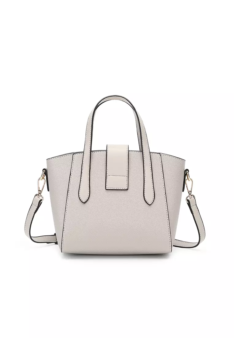Women's Twist Lock Top Handle Bag / Sling Bag / Crossbody Bag (手拿袋 / 斜孭袋) - 米黃色