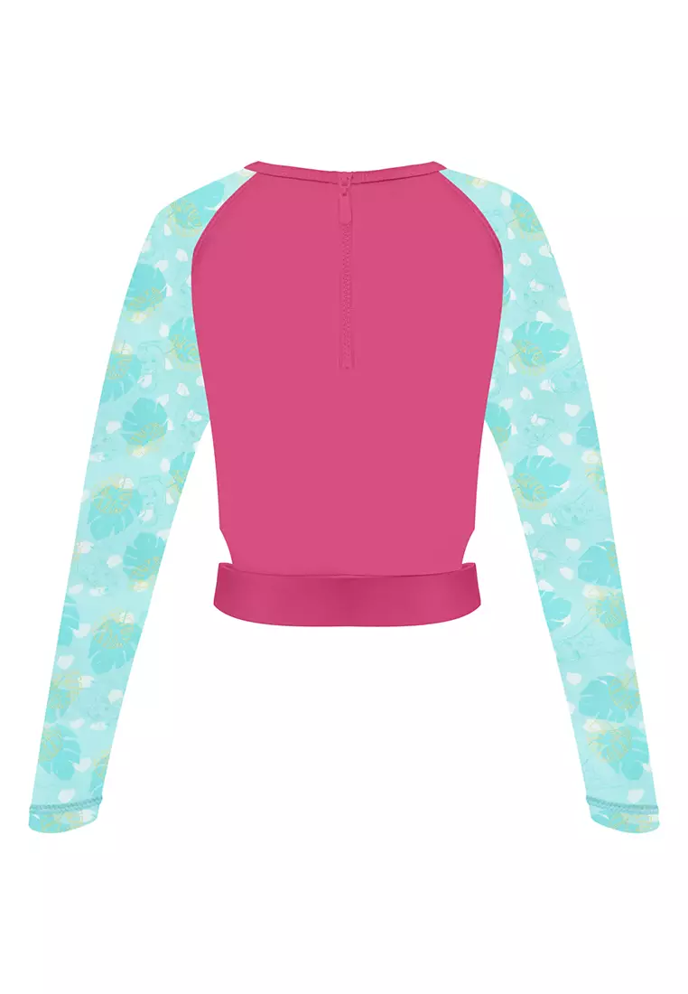 Cropped Rashguard Boyleg Bottom Set Girls Kids Swimwear