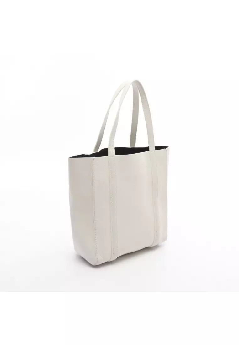 Pre-Loved BALENCIAGA EVERYDAY XXS Everyday Handbag tote bag leather white 2WAY