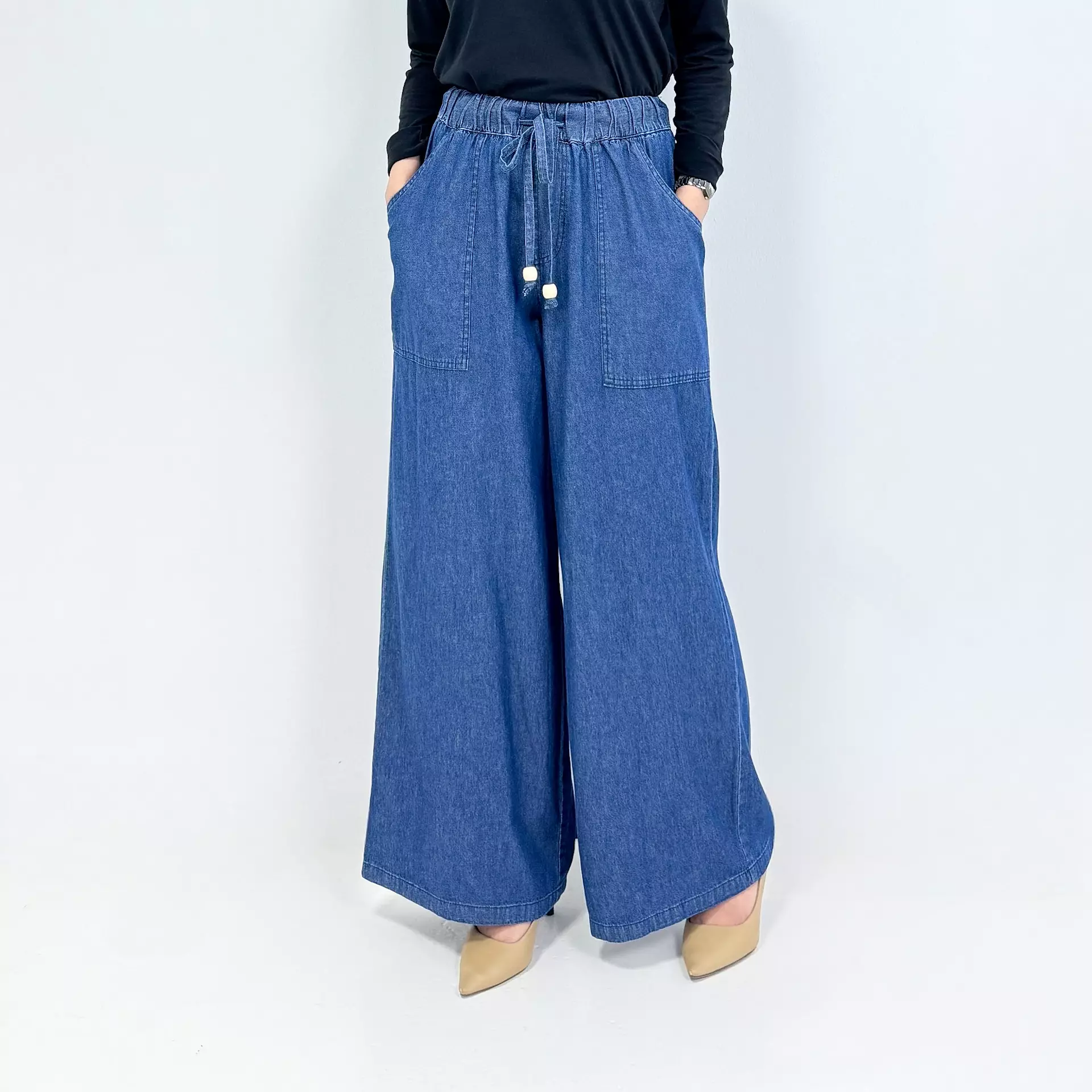 Lola Denim Pants [DARK BLUE] Celana Panjang Soft Jeans Wanita