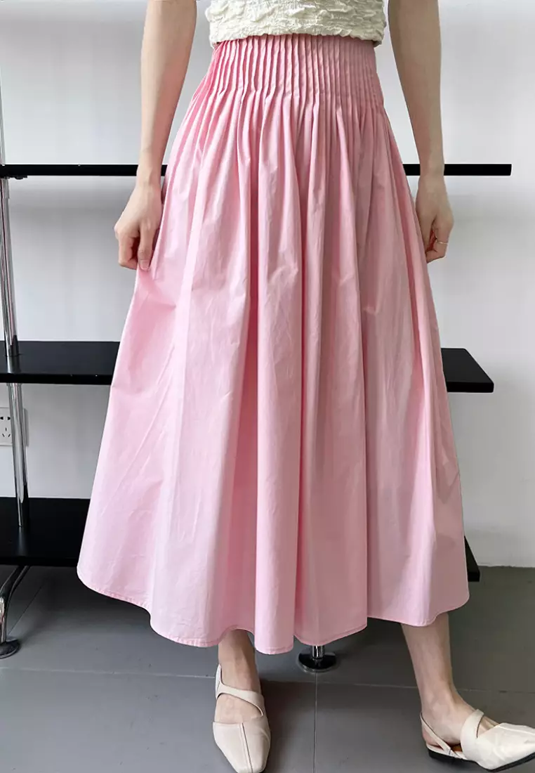Elegant high waist pleated skirt K061708PI