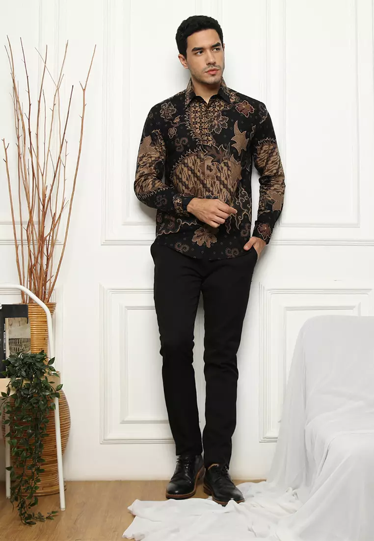 Kemeja Batik Slimfit Anargya - Black