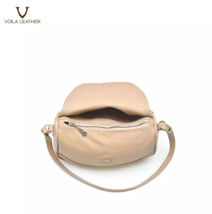 Medium Tote Selempang Kulit Asli Voila Elisa Nude