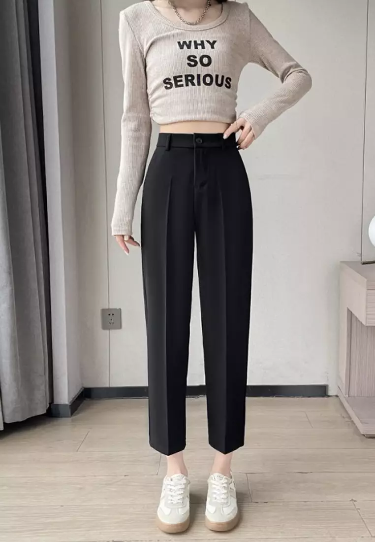 Buy Halo High Waist Slim Cropped Pants 2025 Online ZALORA