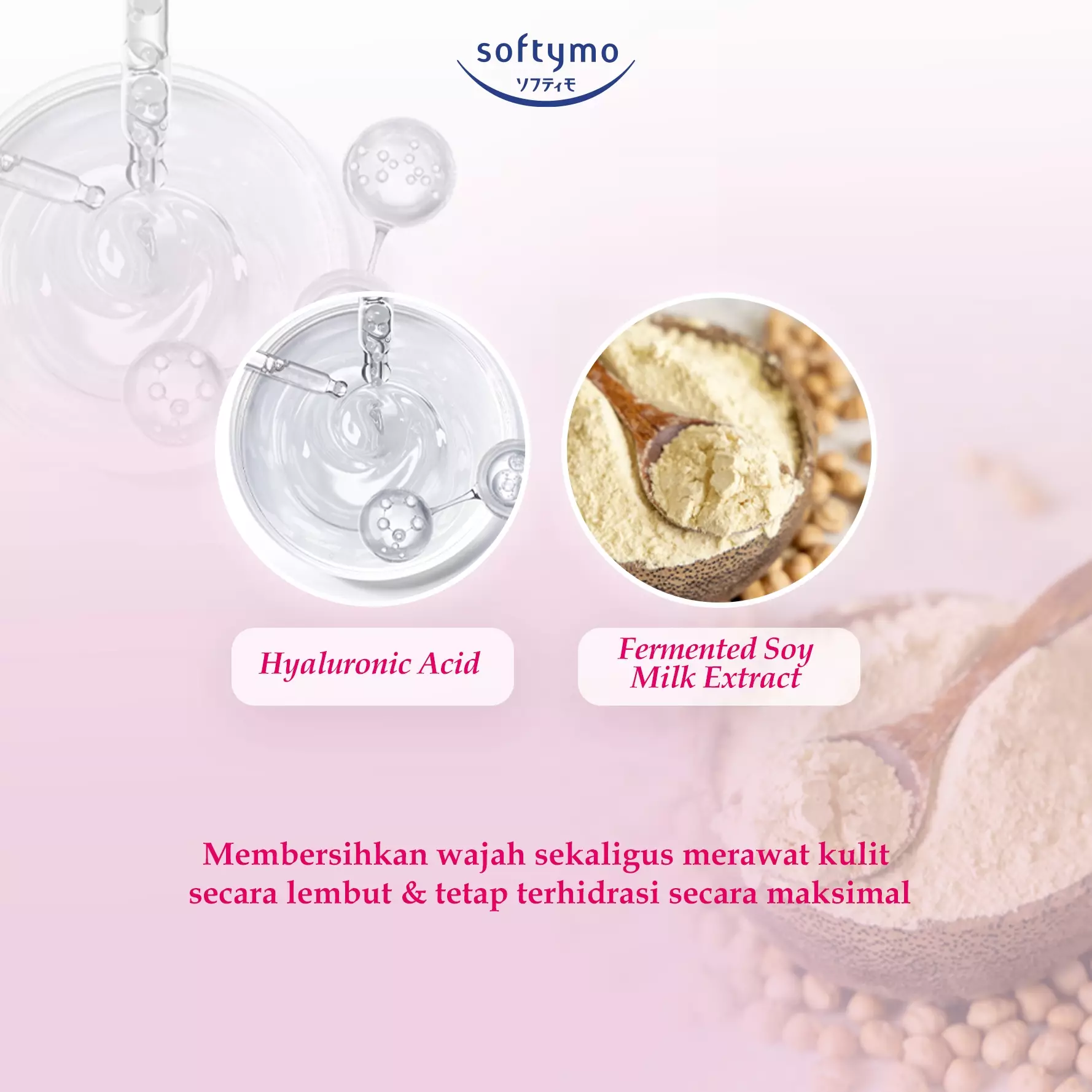 KOSE SOFTYMO Hyaluronic Acid Facial Cleansing Foam 190gr (Sabun Cuci Muka / Facial Foam)