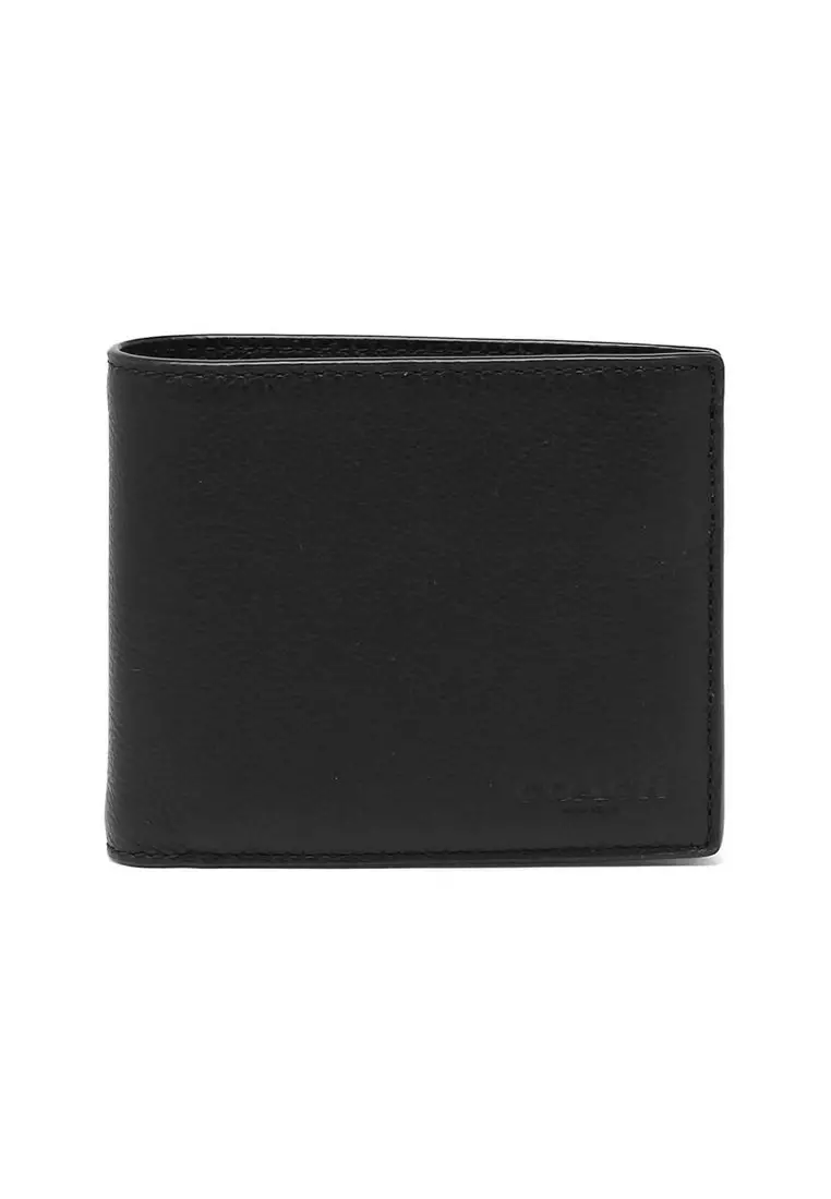 Mens leather coach wallet discount
