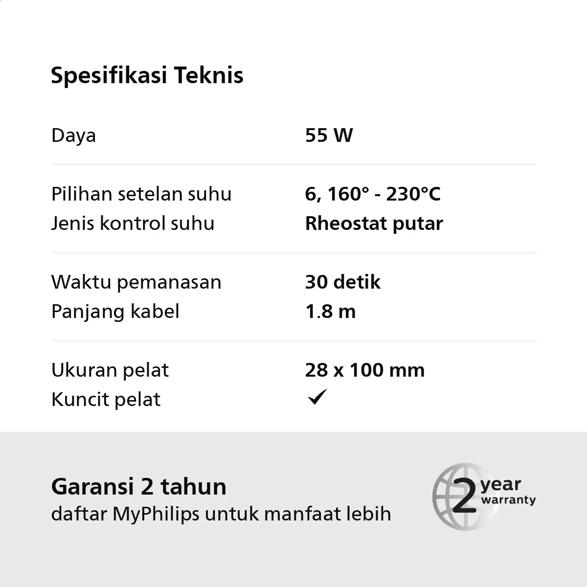 Philips Hair Straightener Keratin Ceramic BHS376/00 Catokan Rambut