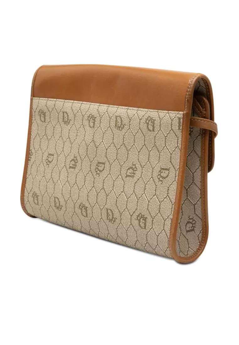 Pre-Loved Dior Honeycomb Coated Canvas Crossbody