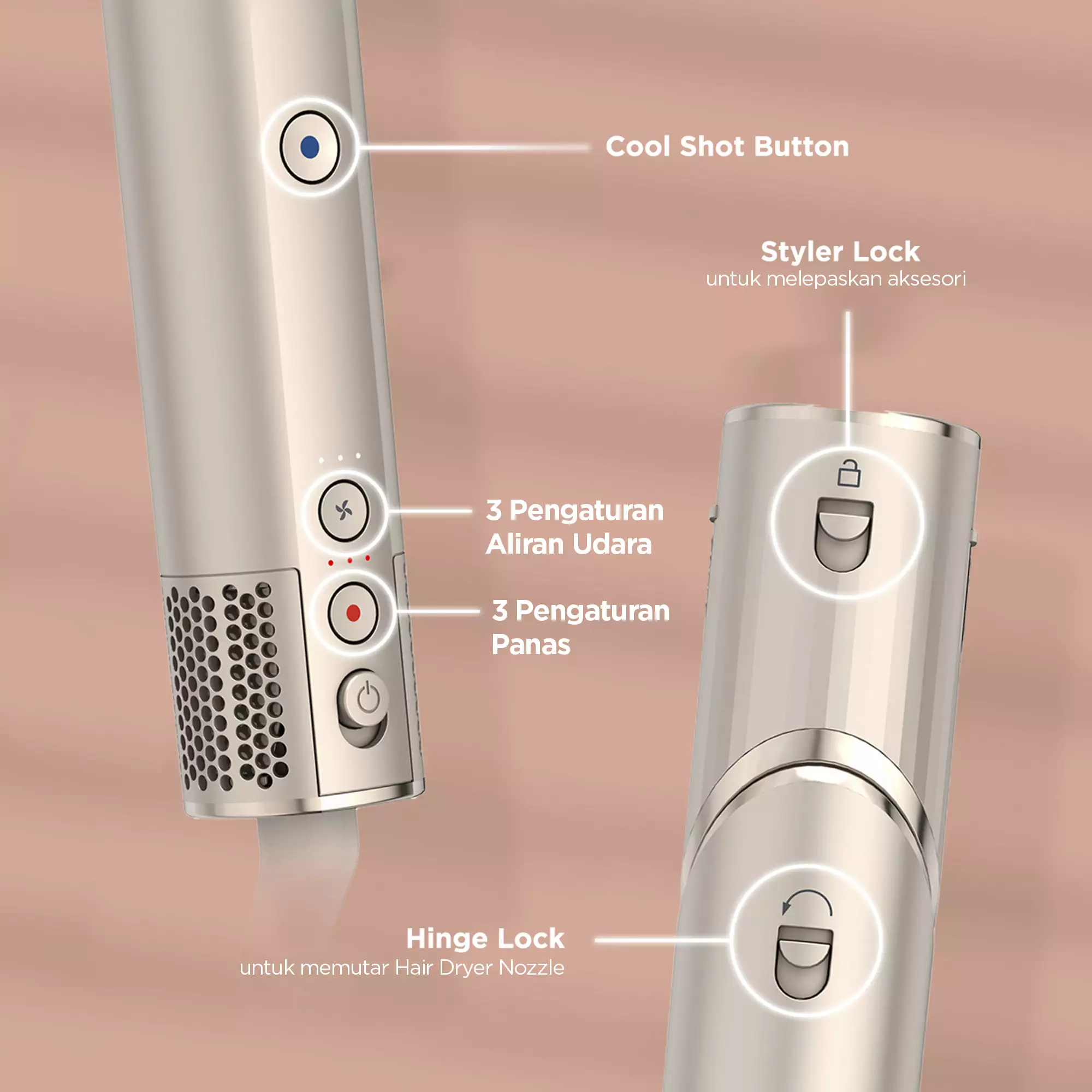 Shark FlexStyle - Multi-styling Hair Dryer and Styler Mocha