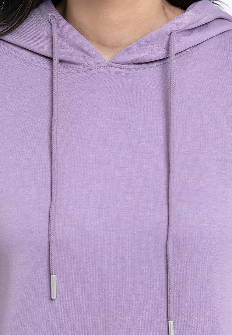 Forest Ladies Oversized 250GSM Premium Weight Cotton Loose Fit Oversized Hoodie Women Sweatshirt Jacket - 822194-76SmokePurple