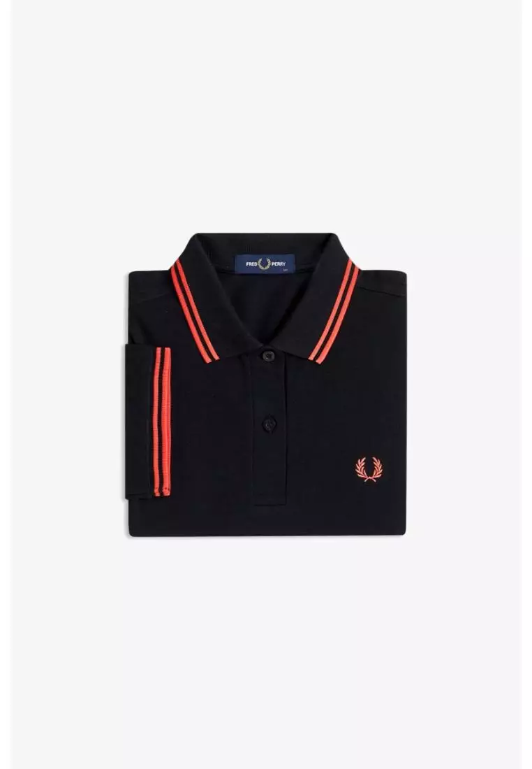 Fred Perry G3600 Twin Tipped Fred Perry Shirt (Black / Flamingo Tan)