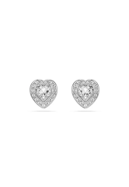 Ariana Grande X Swarovski Stud Earrings, Mixed Cuts, Heart, White, Rhodium Plated