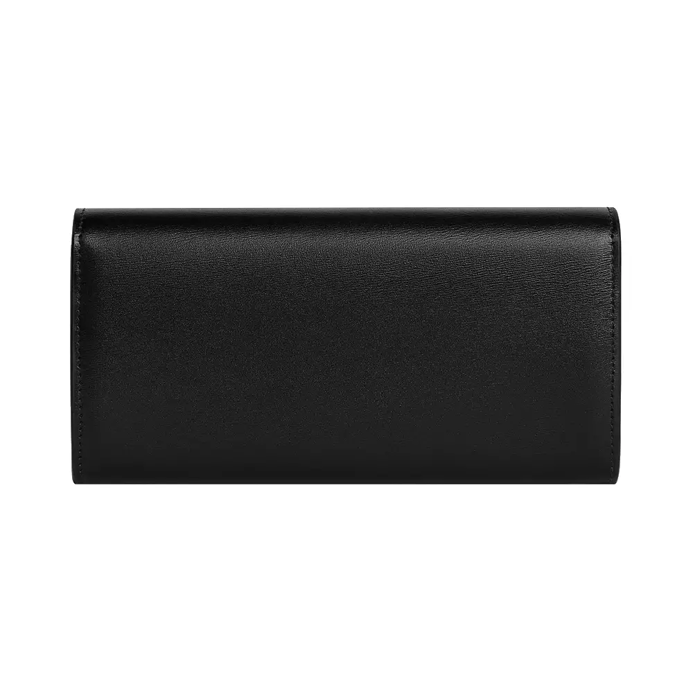 LARGE WALLET TRIOMPHE IN SHINY CALFSKIN - BLACK