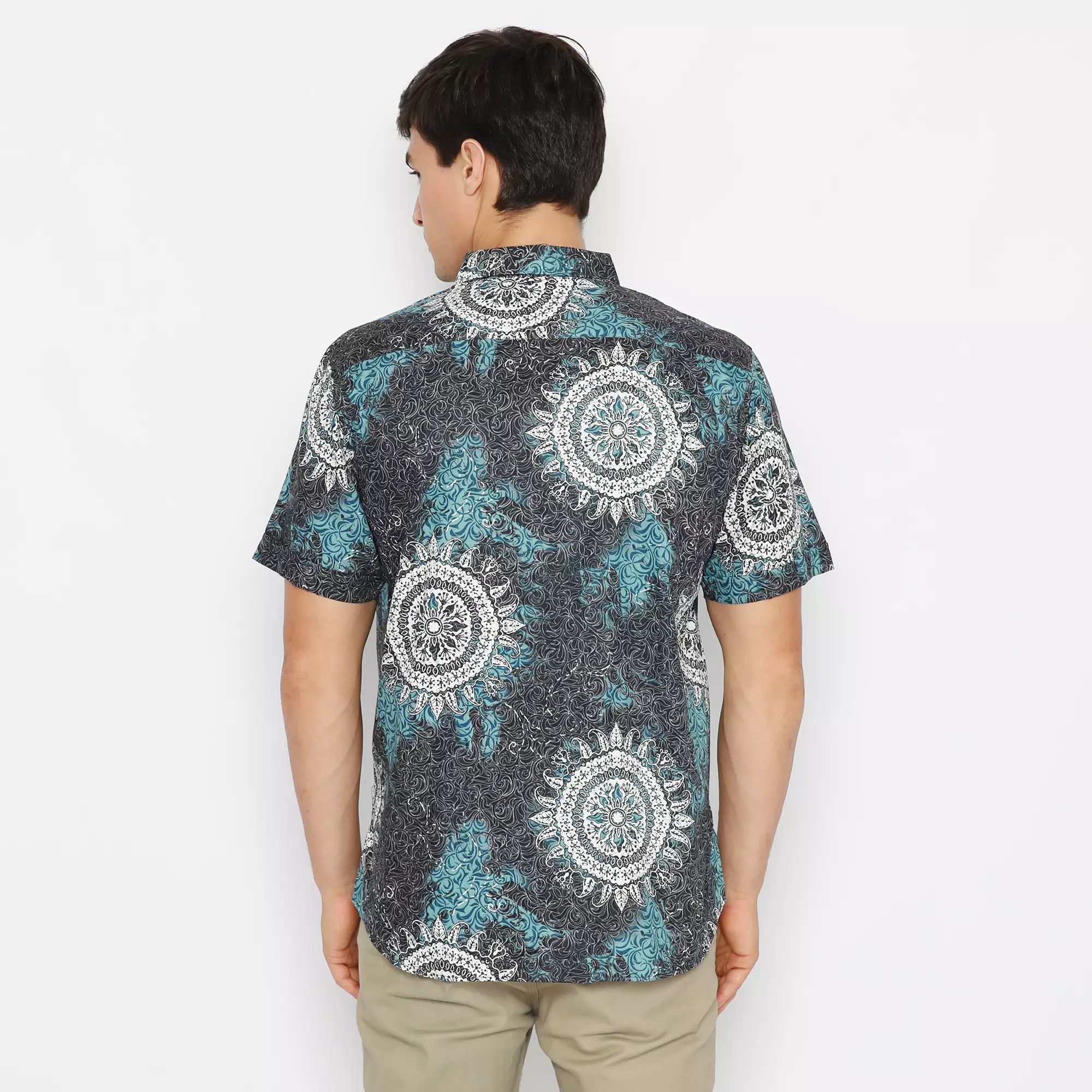 Platini Batik Pria Lengan Pendek Katun Biru 131968