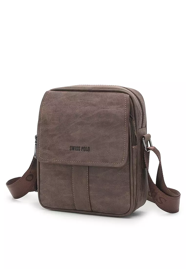 Men's Sling Bag / Crossbody Bag - Dark Brown