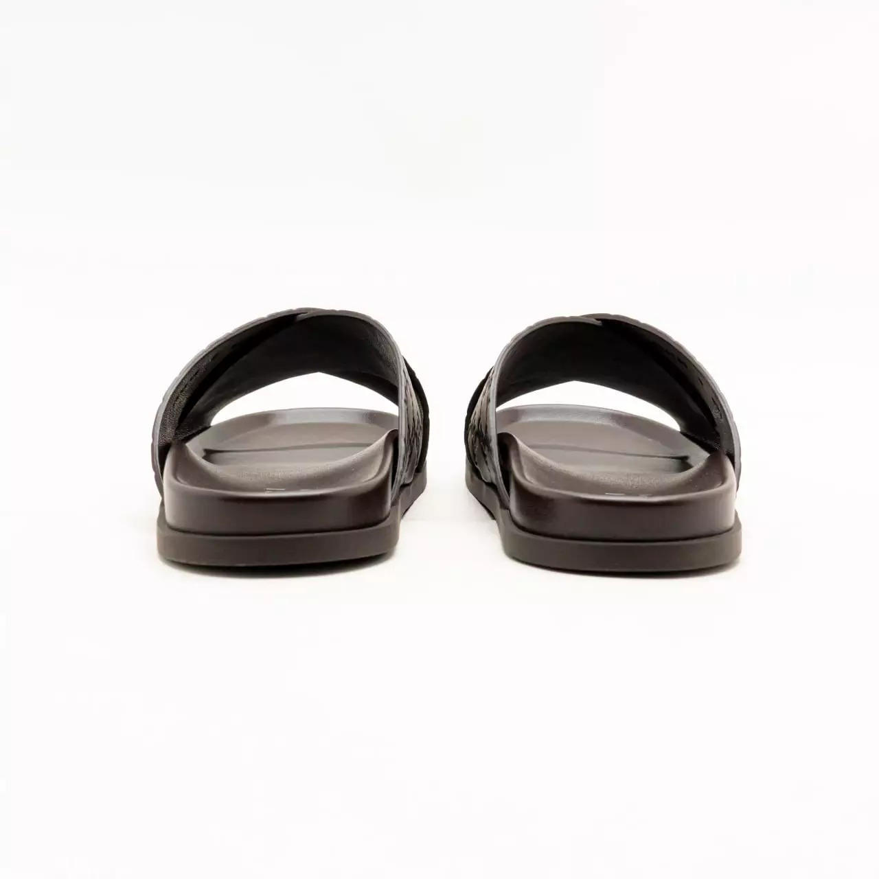 GG Embossed Slide Sandal Dark Brown