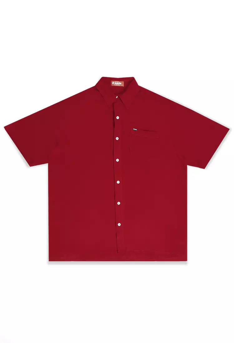 NTA18 Kemeja MKM Men Basic Polos Maroon With Pocket