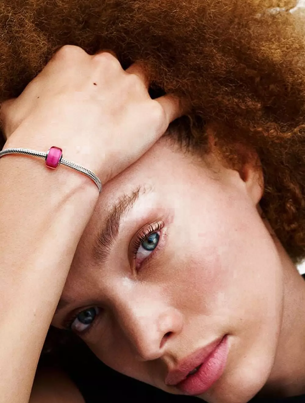 Pink Mini Murano Glass Charm - Silver