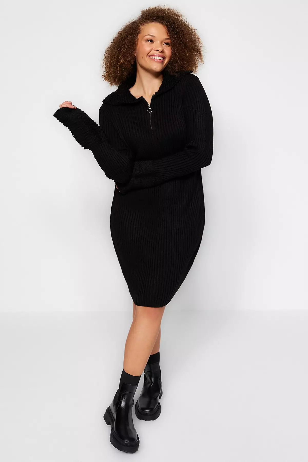 Plus size fur sweater best sale