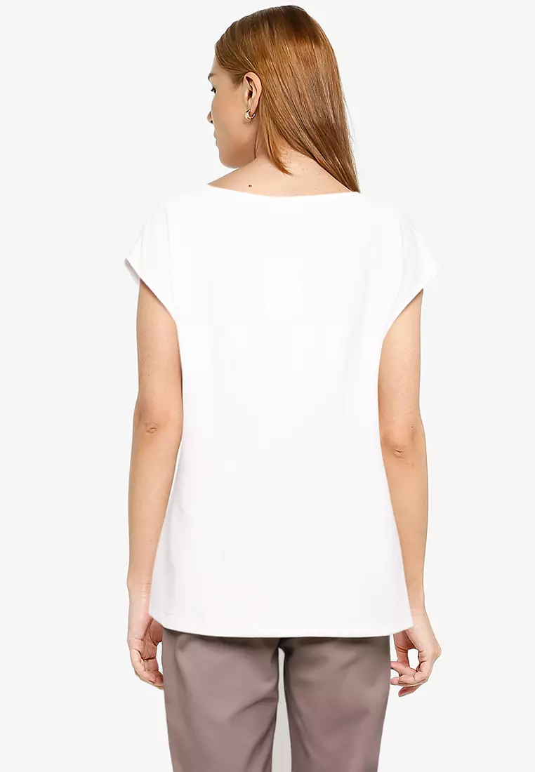 Texture Knit Cross-Front Tee