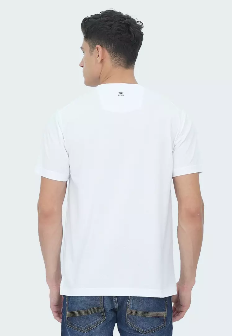 LGS - Kaze Collection - Kaos Pria Lengan Pendek Katun - Kaos Polos Bertekstur - Slim Fit
