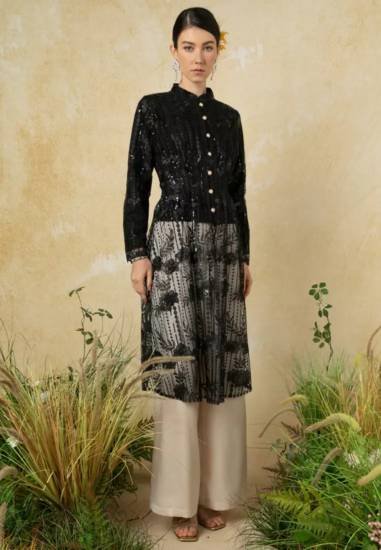 Citra Lace Long Top With Pants Set