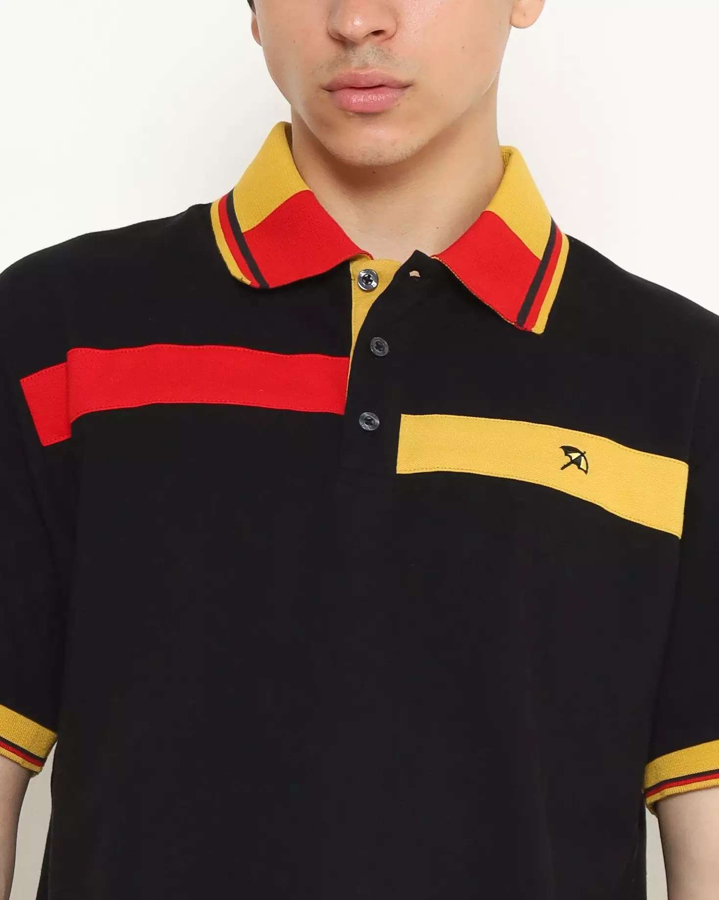 MEN'S BLACK POLO SHIRT WITH COLOR COMBINATION