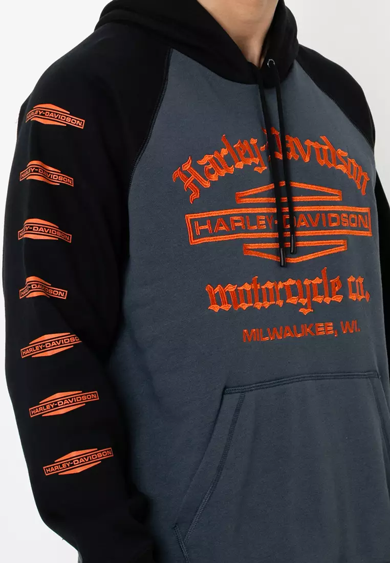 Harley-Davidson® Old English Stacked Bar & Shield Raglan Hoodie