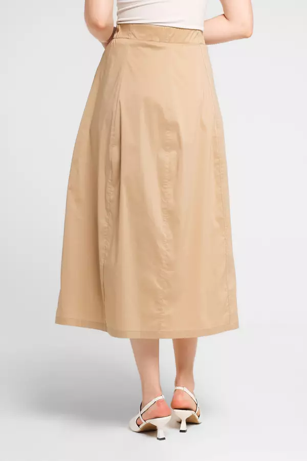 MINIMAL - Narala - Rok Midi - Beige Warna Beige