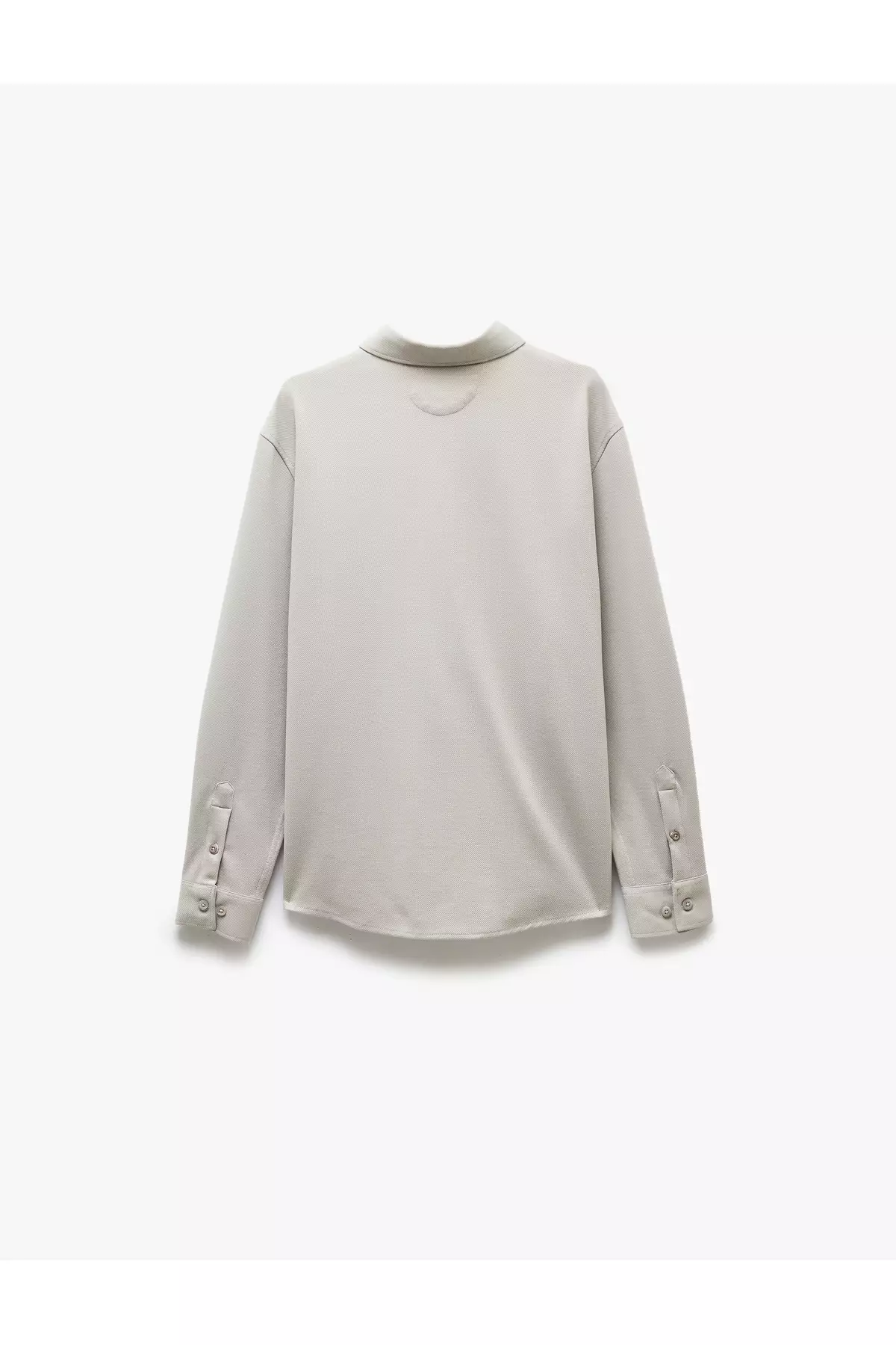 Cotton Buttoned Regular Fit Pique Fabric Long Sleeve Shirt