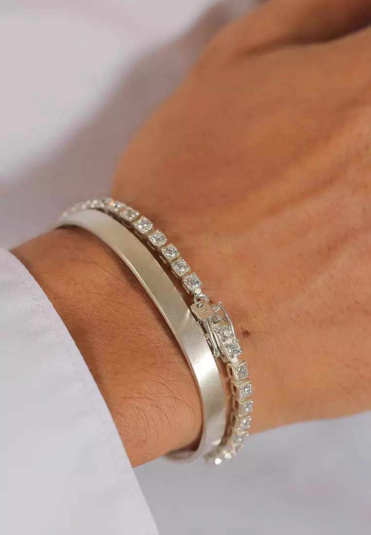 Perhiasan Pria Perak Asli - Silver Gelang Man Basic Silver