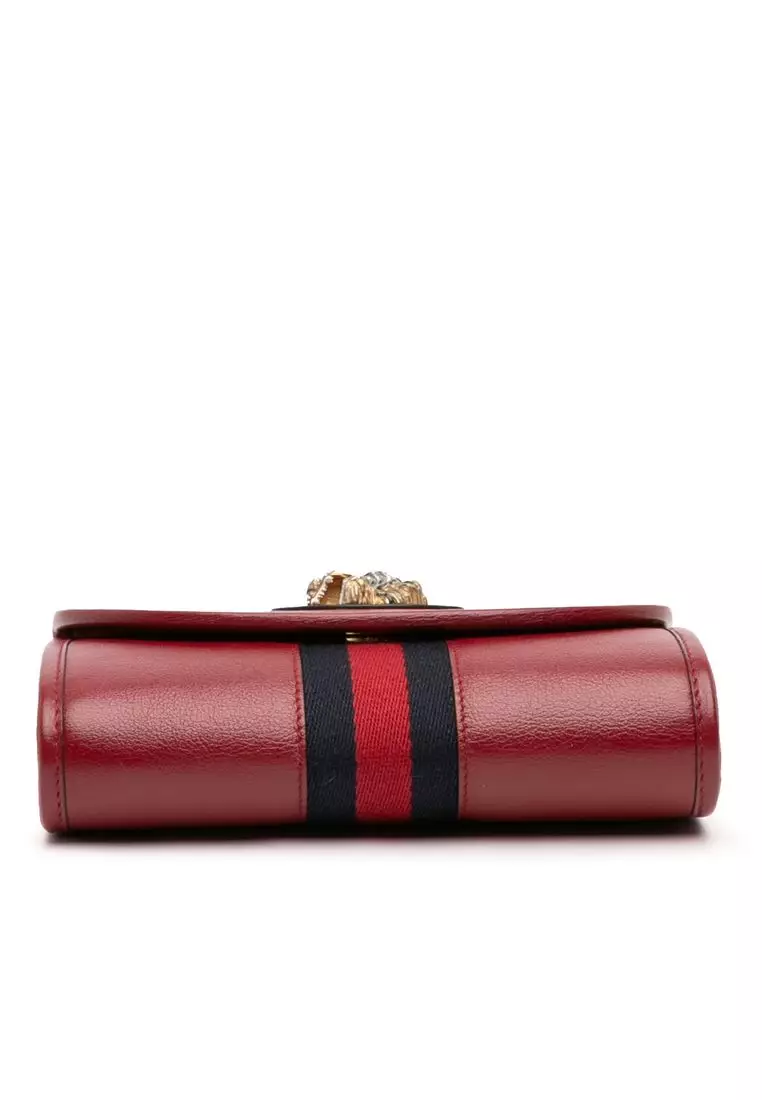 Pre-Loved Gucci Mini Leather Rajah Web Chain Crossbody