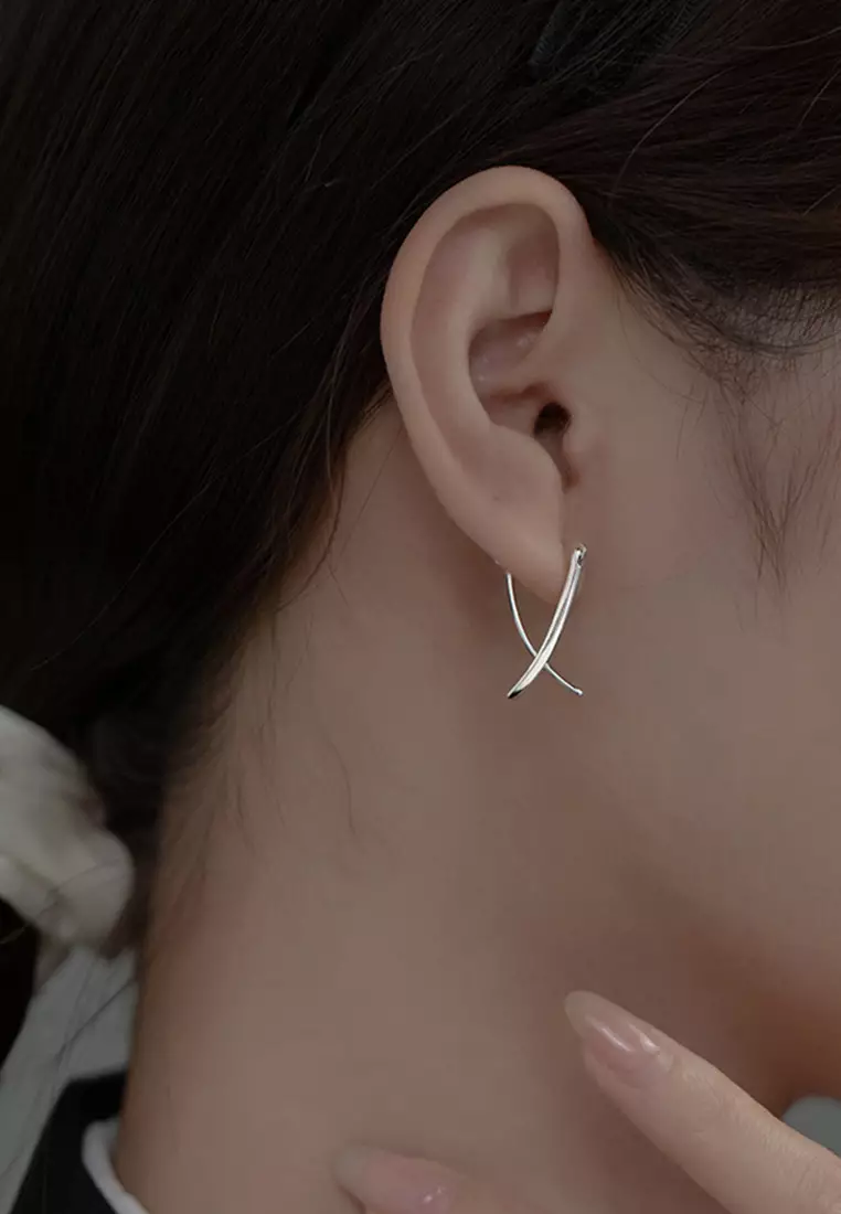 925 Silver Intersect Design Earrings JW AR-M00984