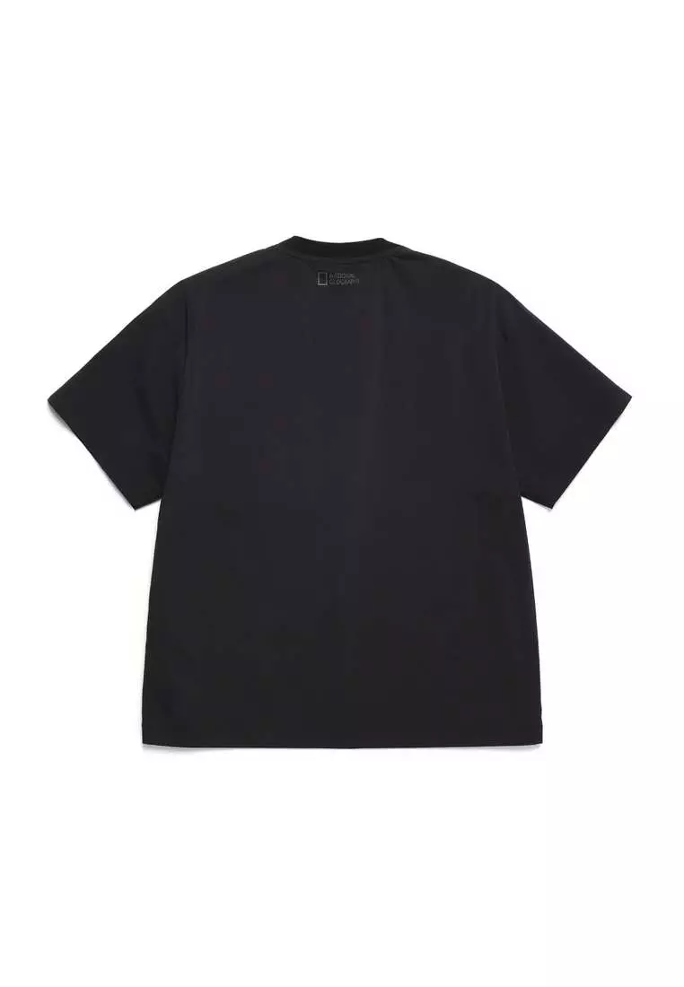 Unisex FIOTOS Woven Sleeve Pocket Stretch Short Sleeve Tee