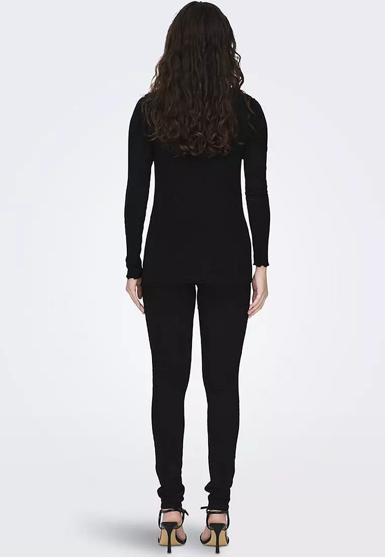 High Neck Rib Blouse
