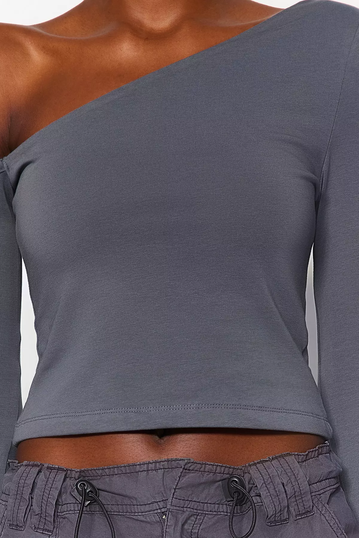 Asymmetrical Fitted Crop Top
