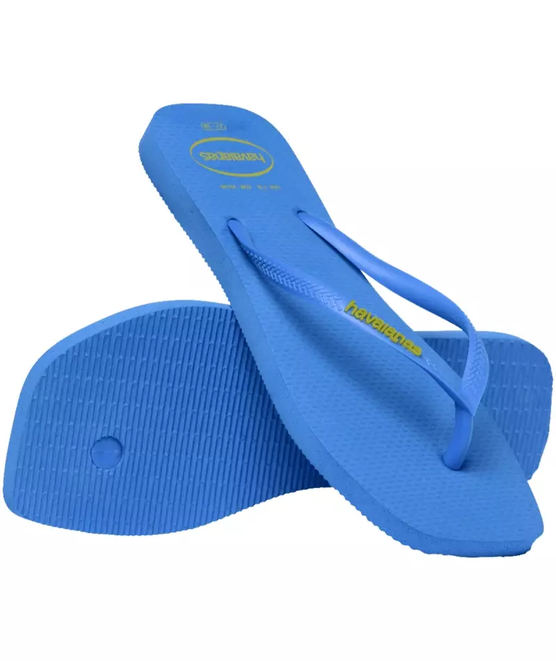 [ONLINE EXCLUSIVE] Havaianas Slim Square Logo Popup Brilliant Blue - Sandal Wanita