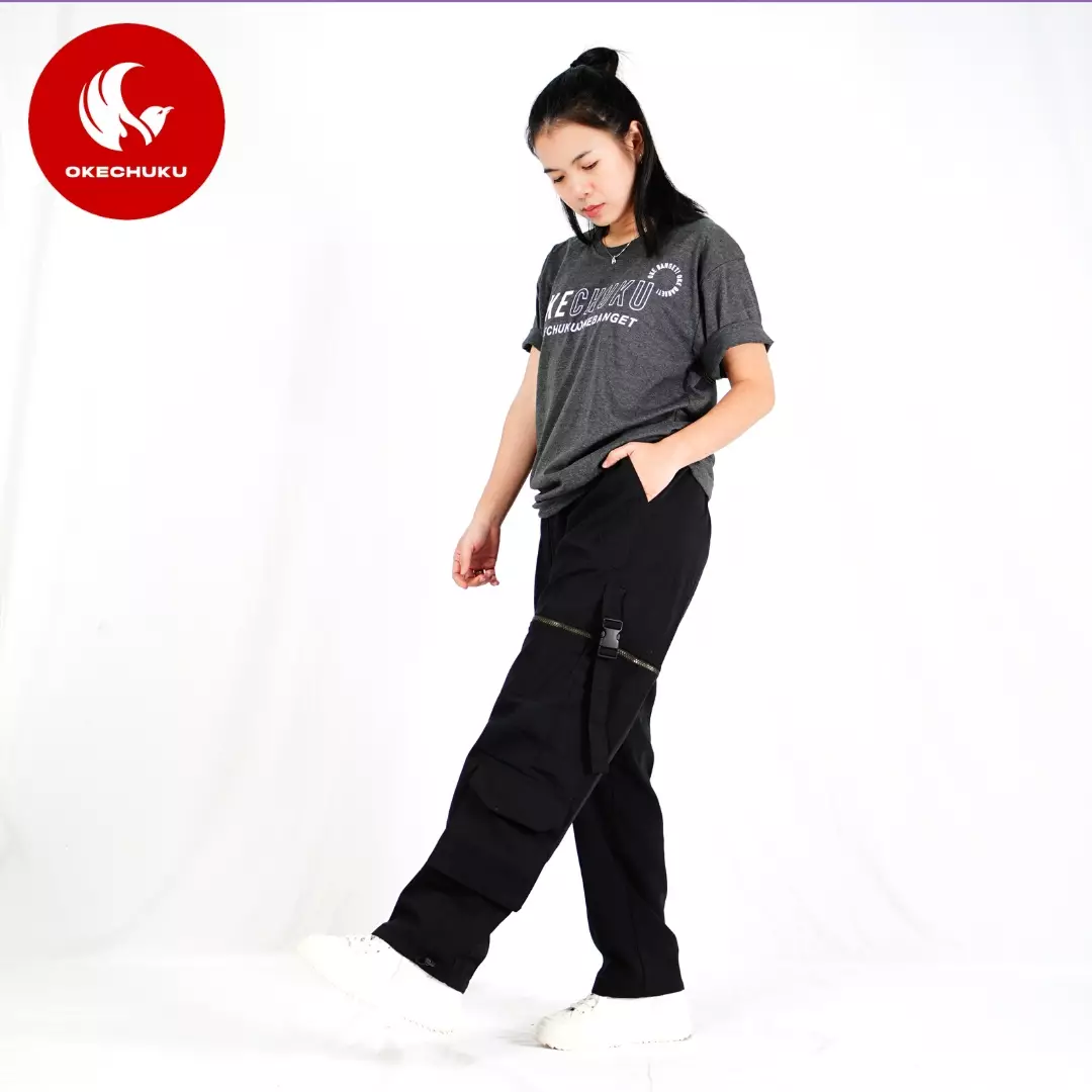Okechuku JUSTINE Celana Cargo Panjang Pendek Celana Wanita Streetwear
