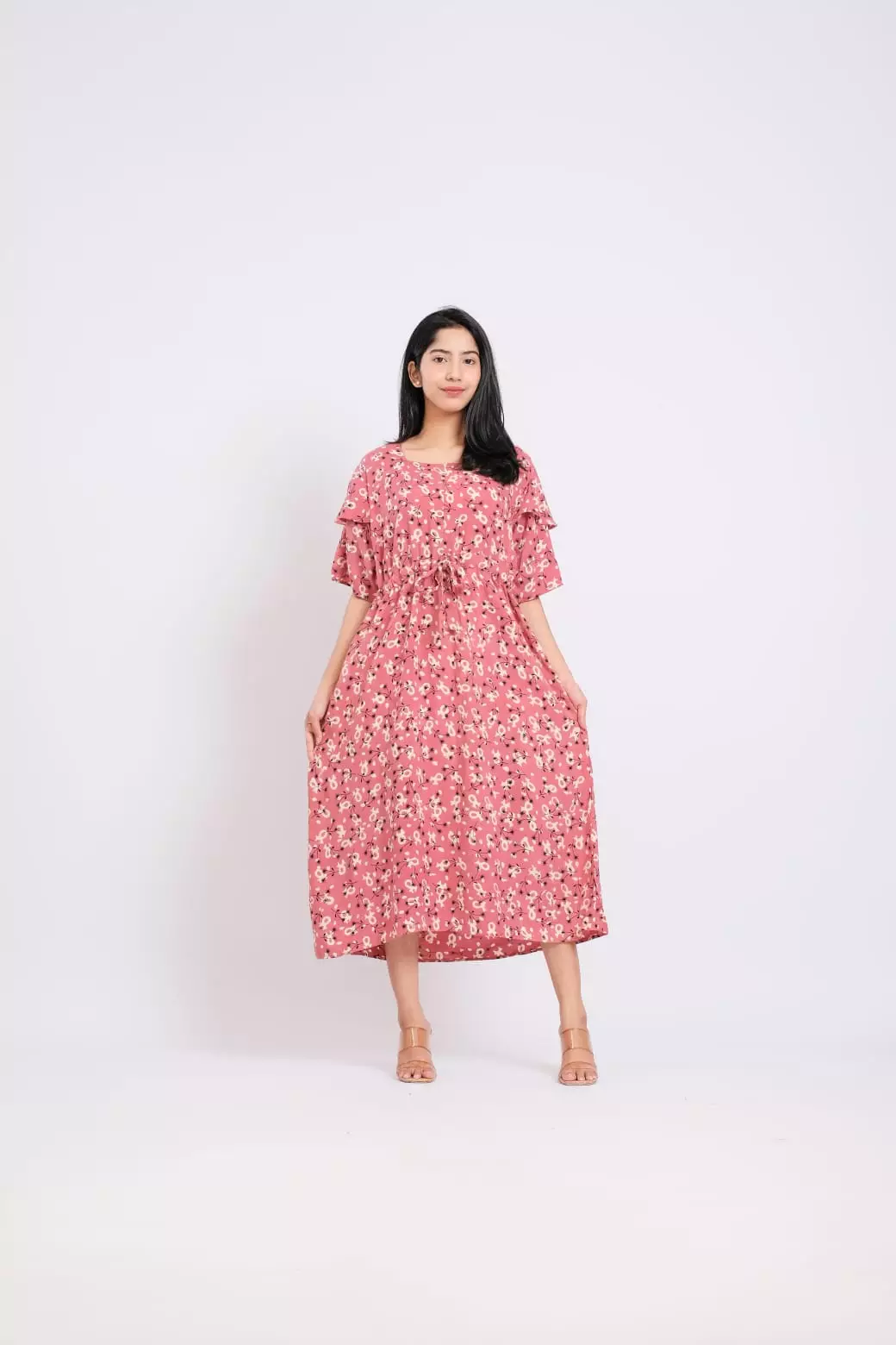 Homedress Daster Wanita Palmae Dusty Pink
