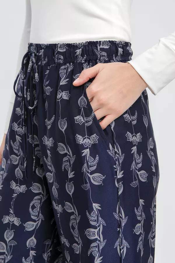 MINIMAL - Aydin - Floral Print Cullotte - Navy - Manzone & Minimal