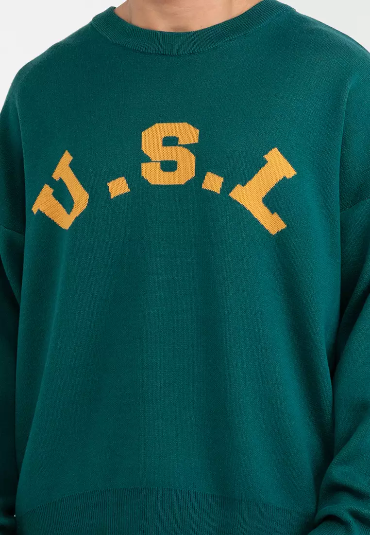 拱形標誌針織圓領