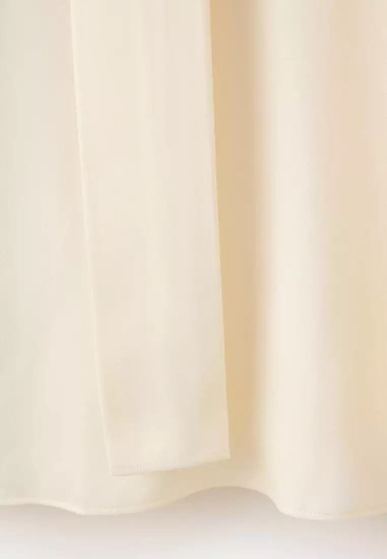 High-Neck Blouse With Scarf Detail