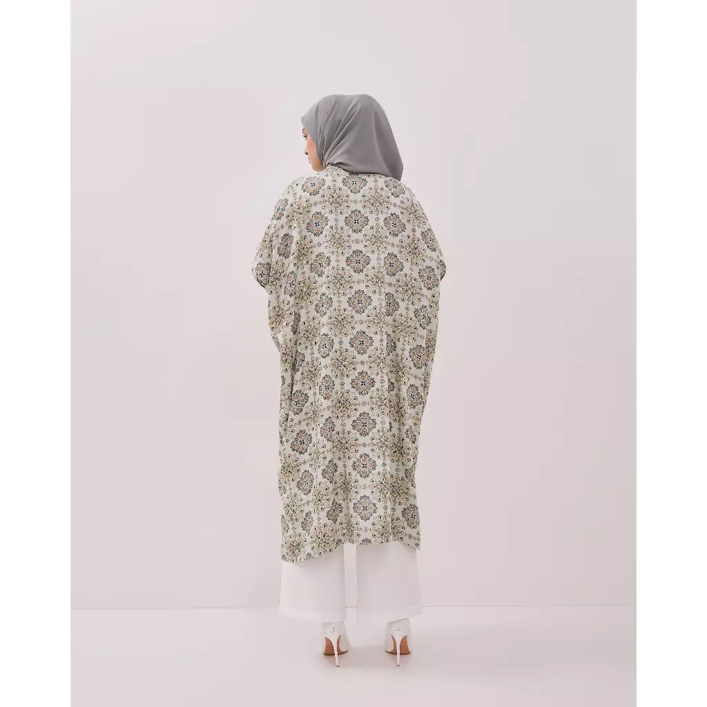 Urban Exchange Kaftan Mindy Beige - Gamis Long Dress Cream Lebaran