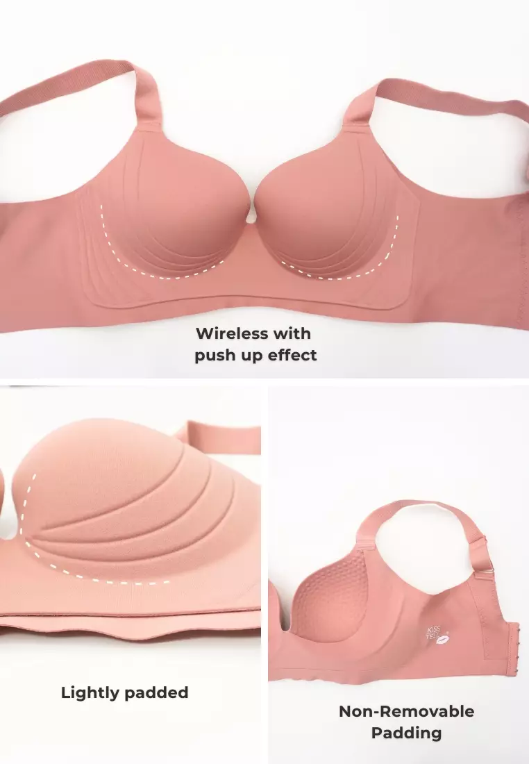 Premium Wynter Plus Size Seamless Wireless Support Bra in Taupe